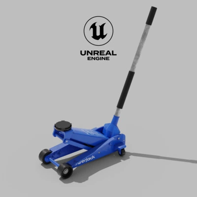 A game-ready hydraulic floor jack designed for garage/workshop scenes. Polygon Studio